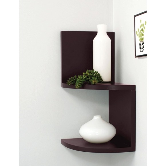Kiera Grace Priva Corner Shelf, Set of 2, Espresso - Picture 6 of 6
